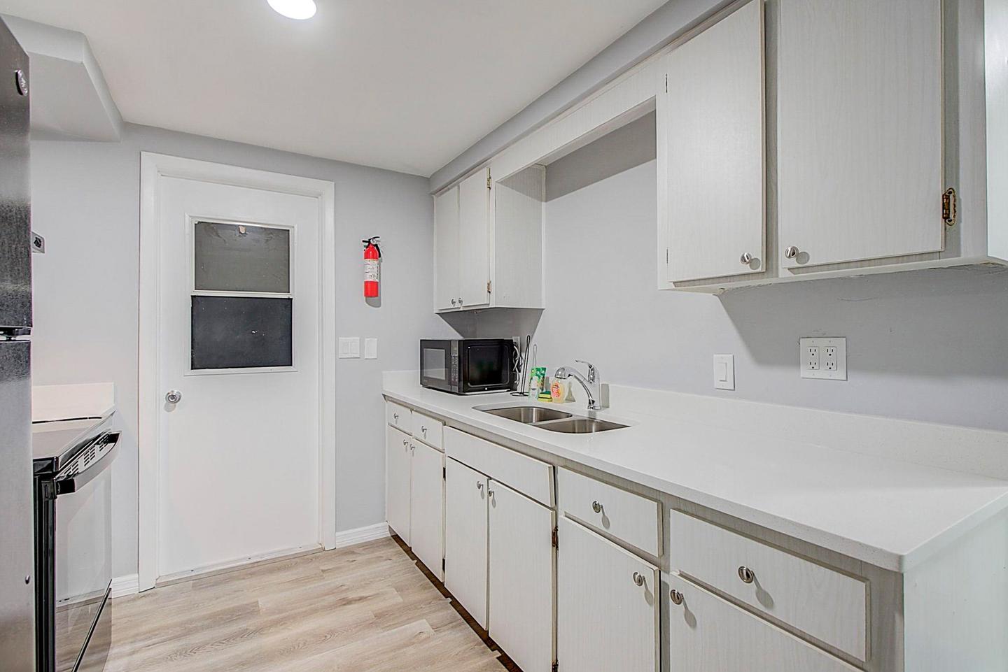 Common spaces including the kitchen