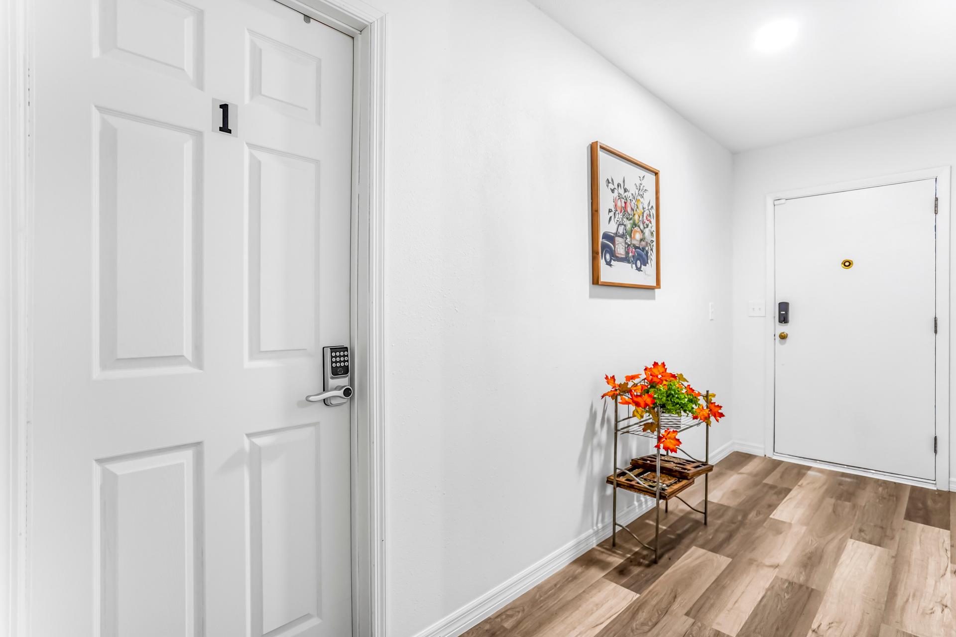 Bedroom door is close to the main entrance