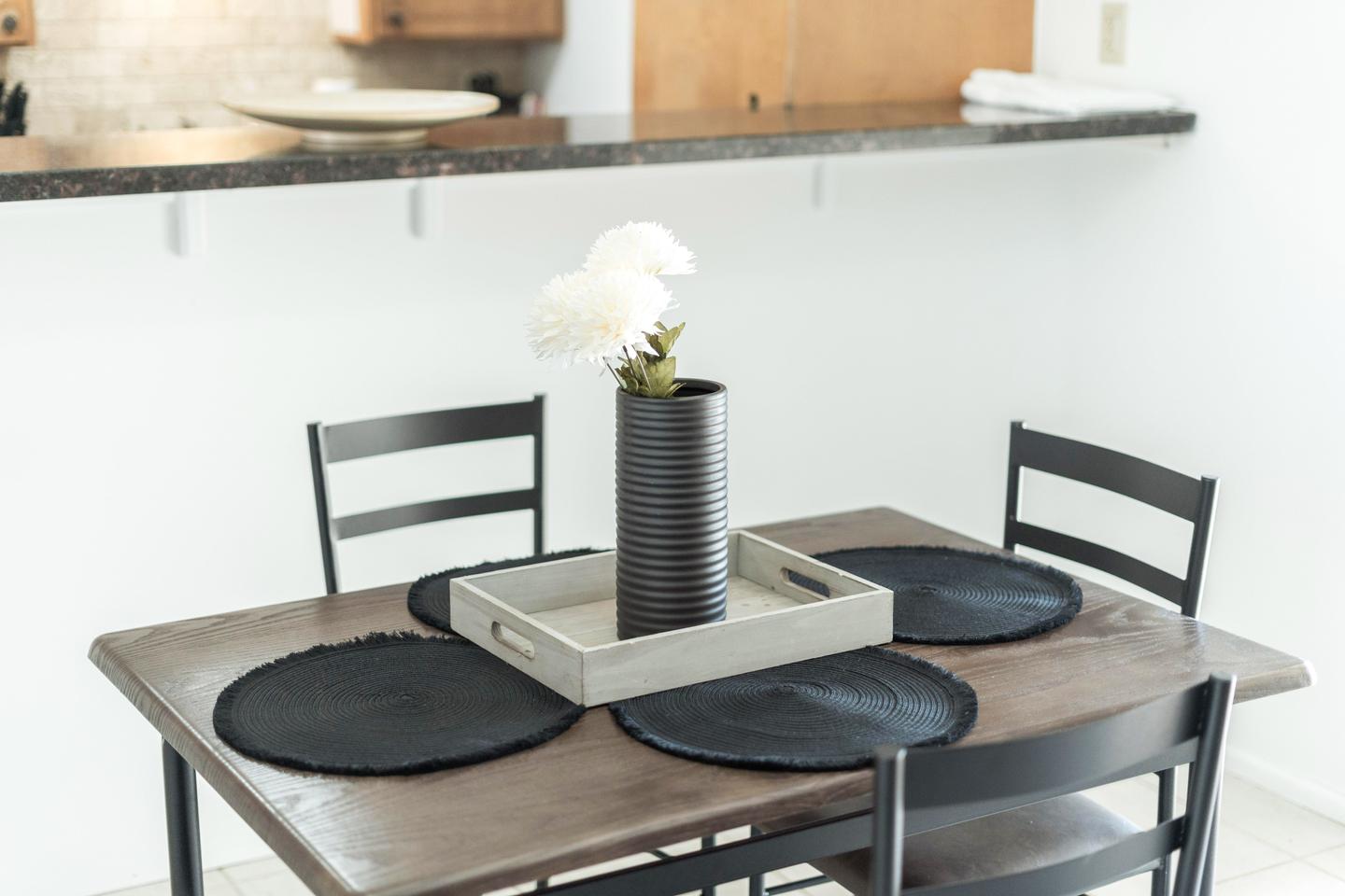 Common spaces including the kitchen