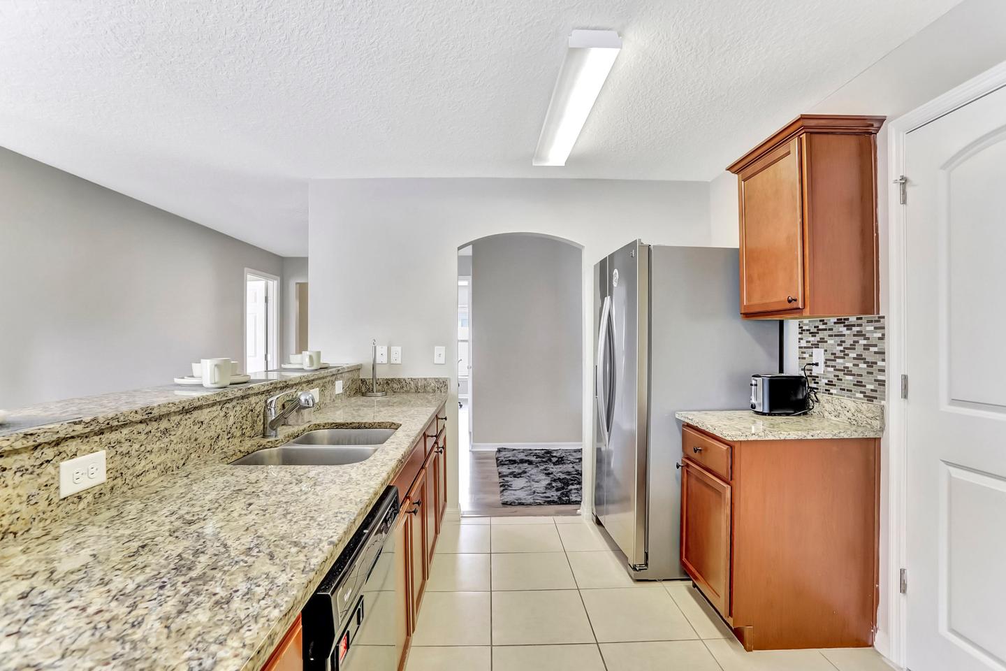 Common spaces including the kitchen