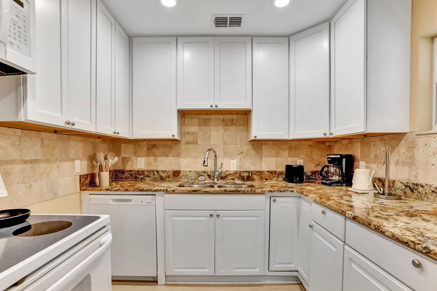 Common spaces including the kitchen