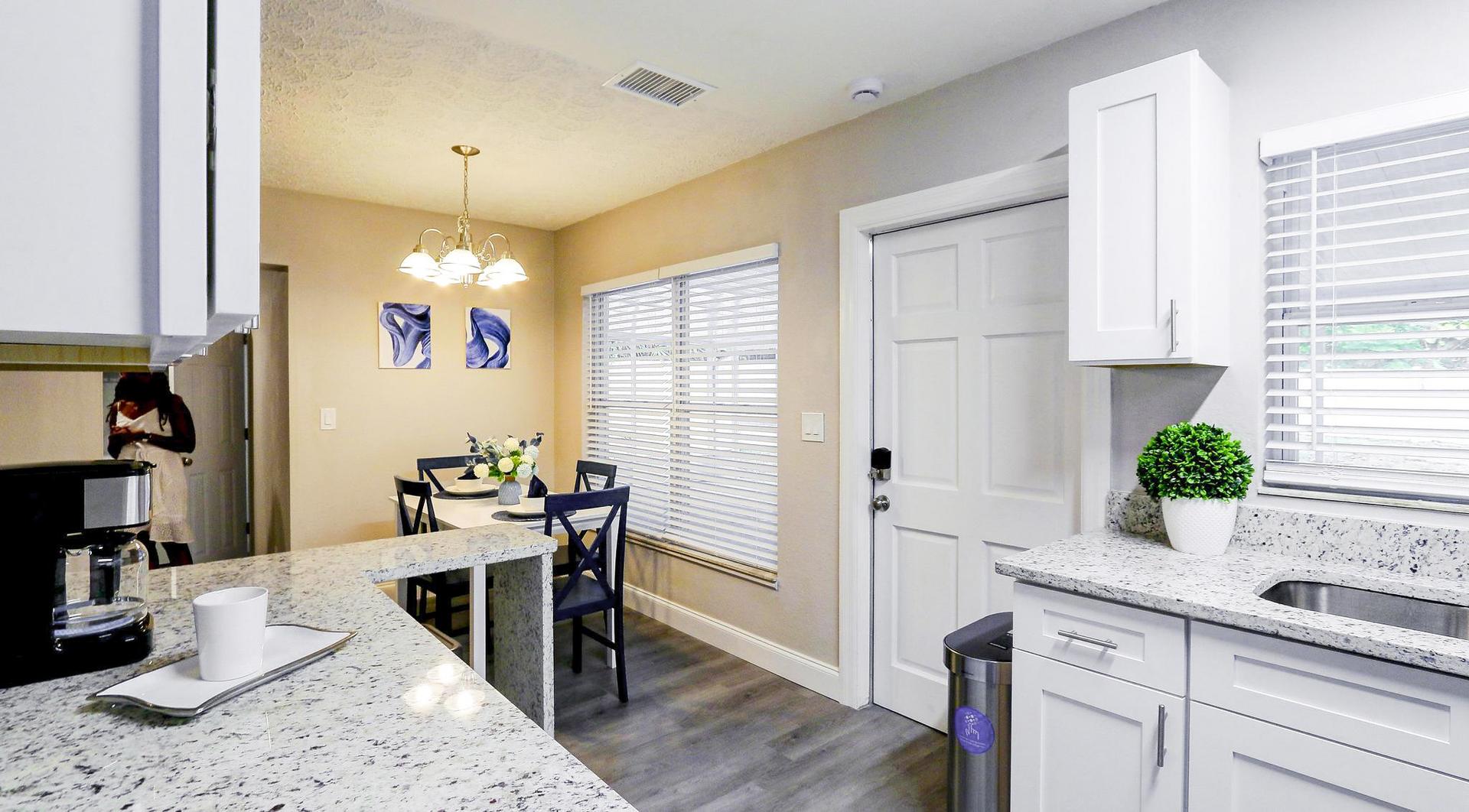 Common spaces including the kitchen