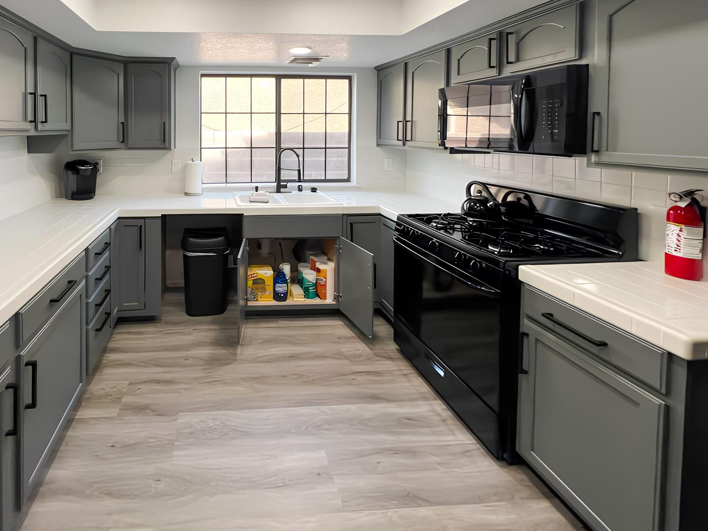 Common spaces including the kitchen