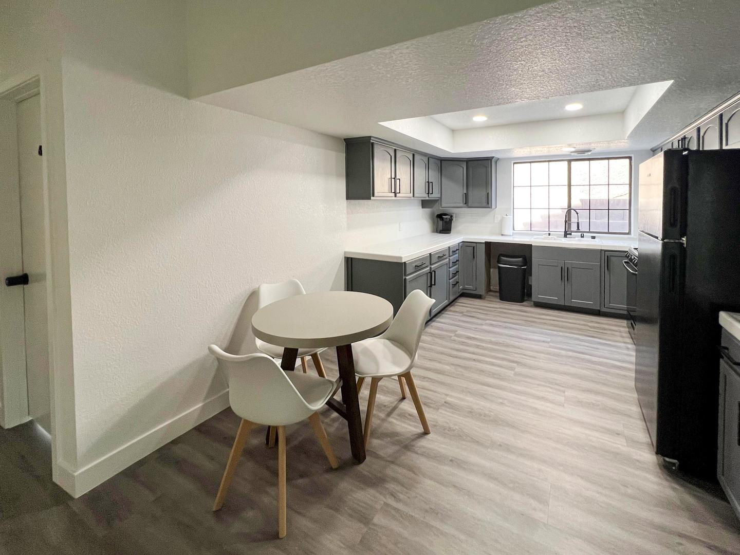 Common spaces including the kitchen