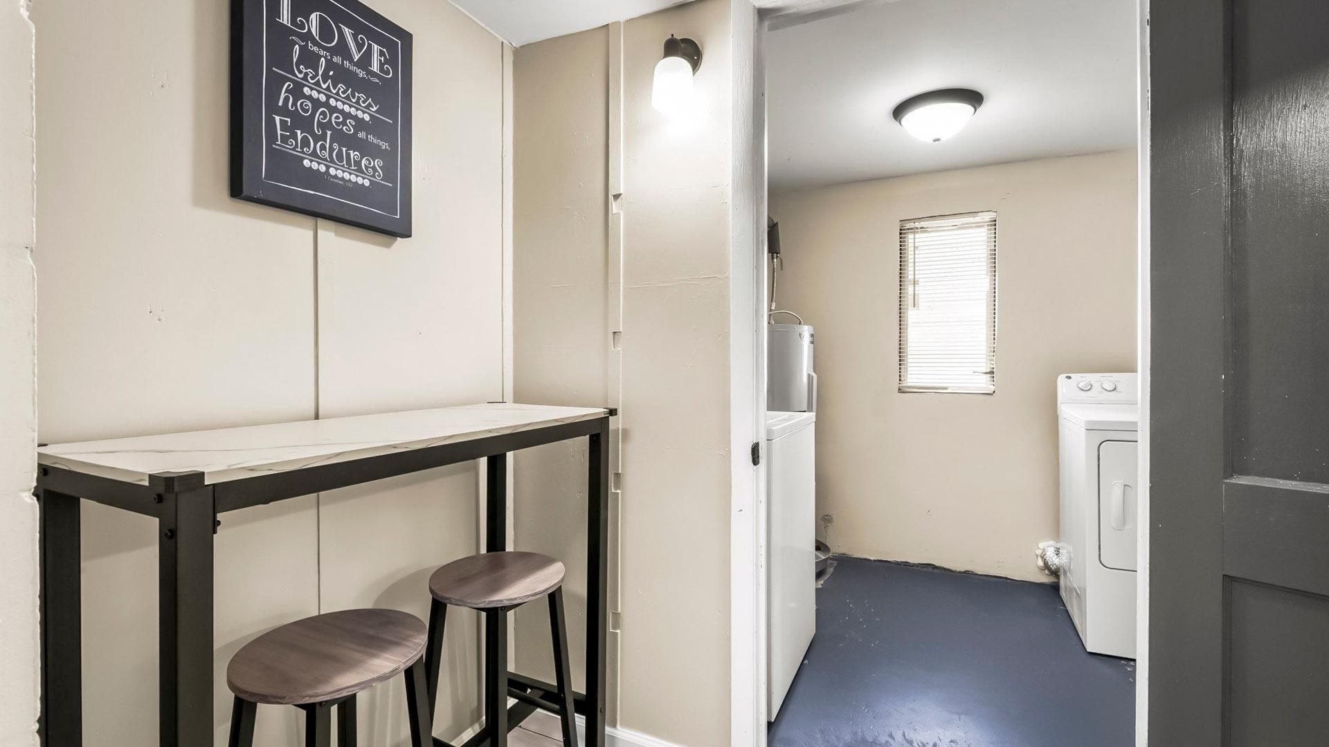 Common spaces including the kitchen