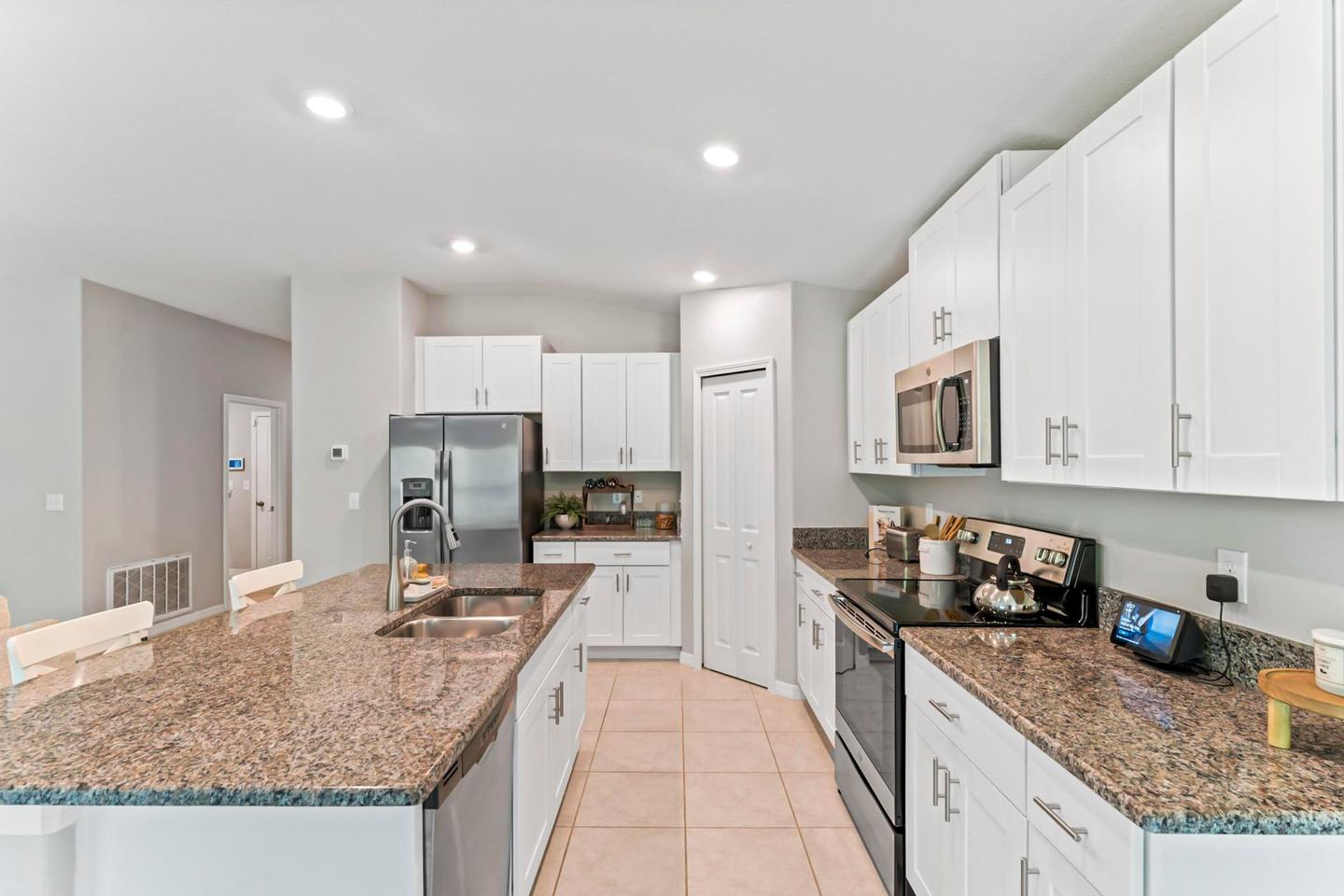 Common spaces including the kitchen