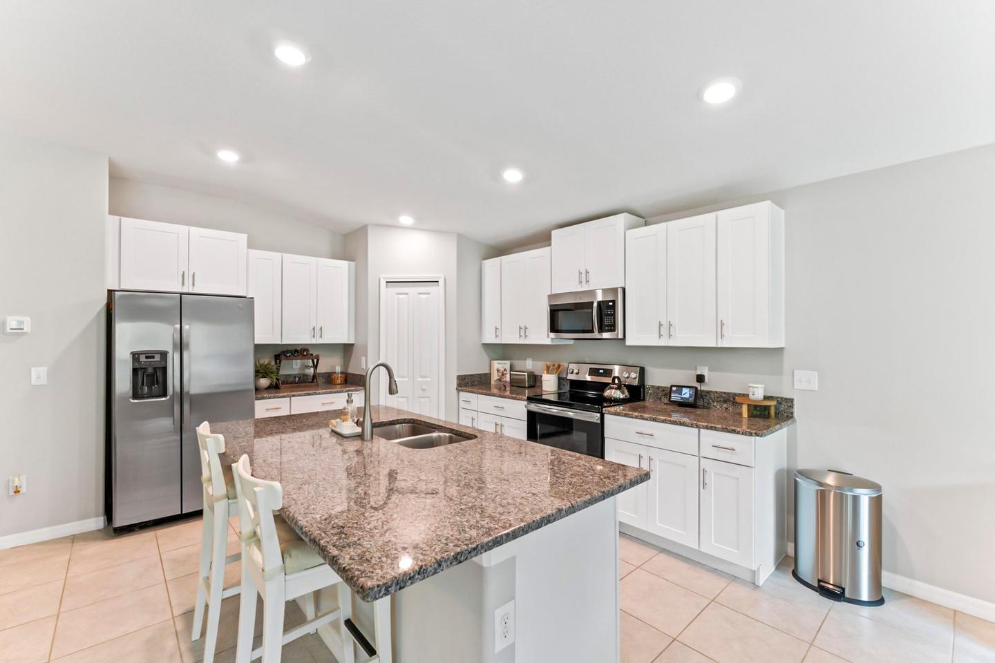 Common spaces including the kitchen