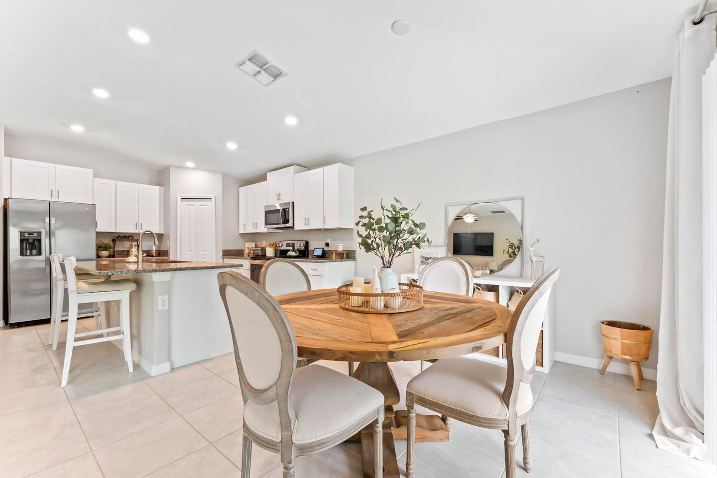 Common spaces including the kitchen