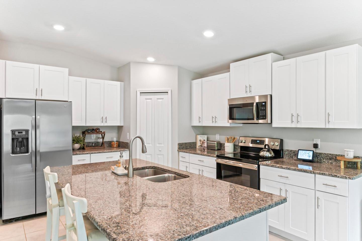 Common spaces including the kitchen