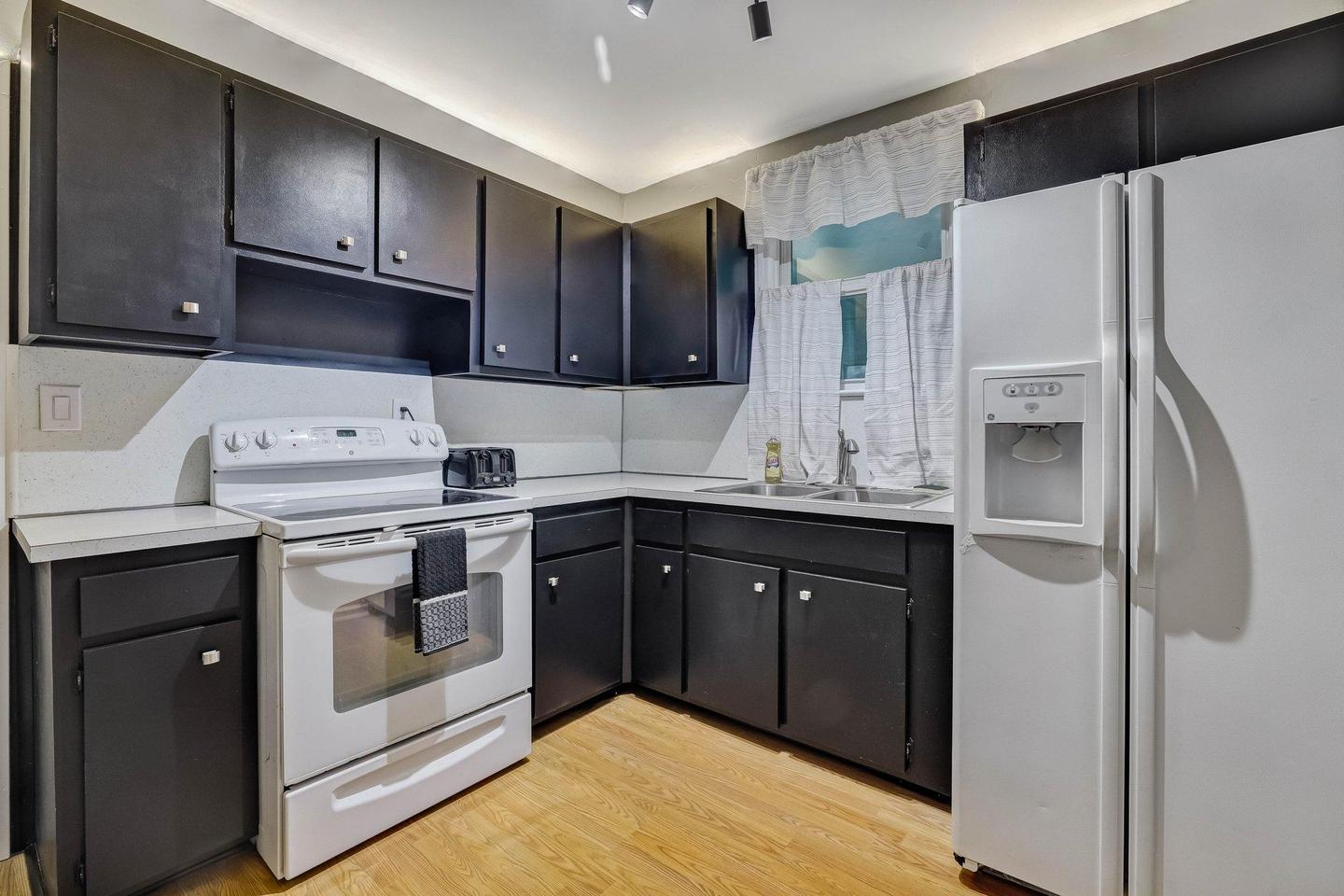 Common spaces including the kitchen
