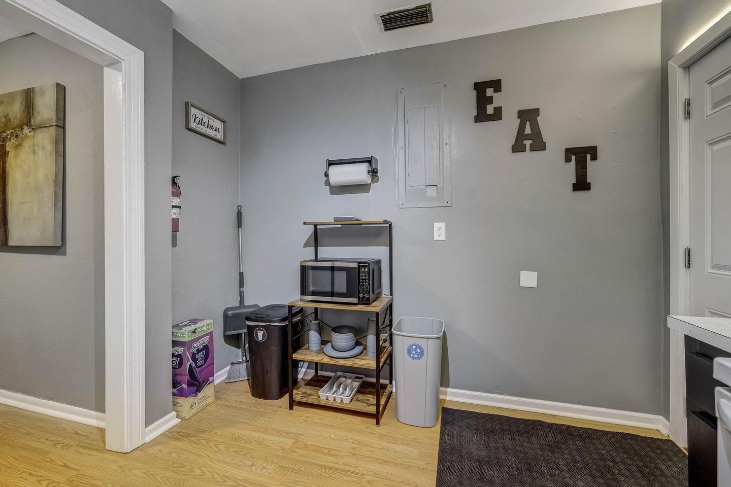 Common spaces including the kitchen