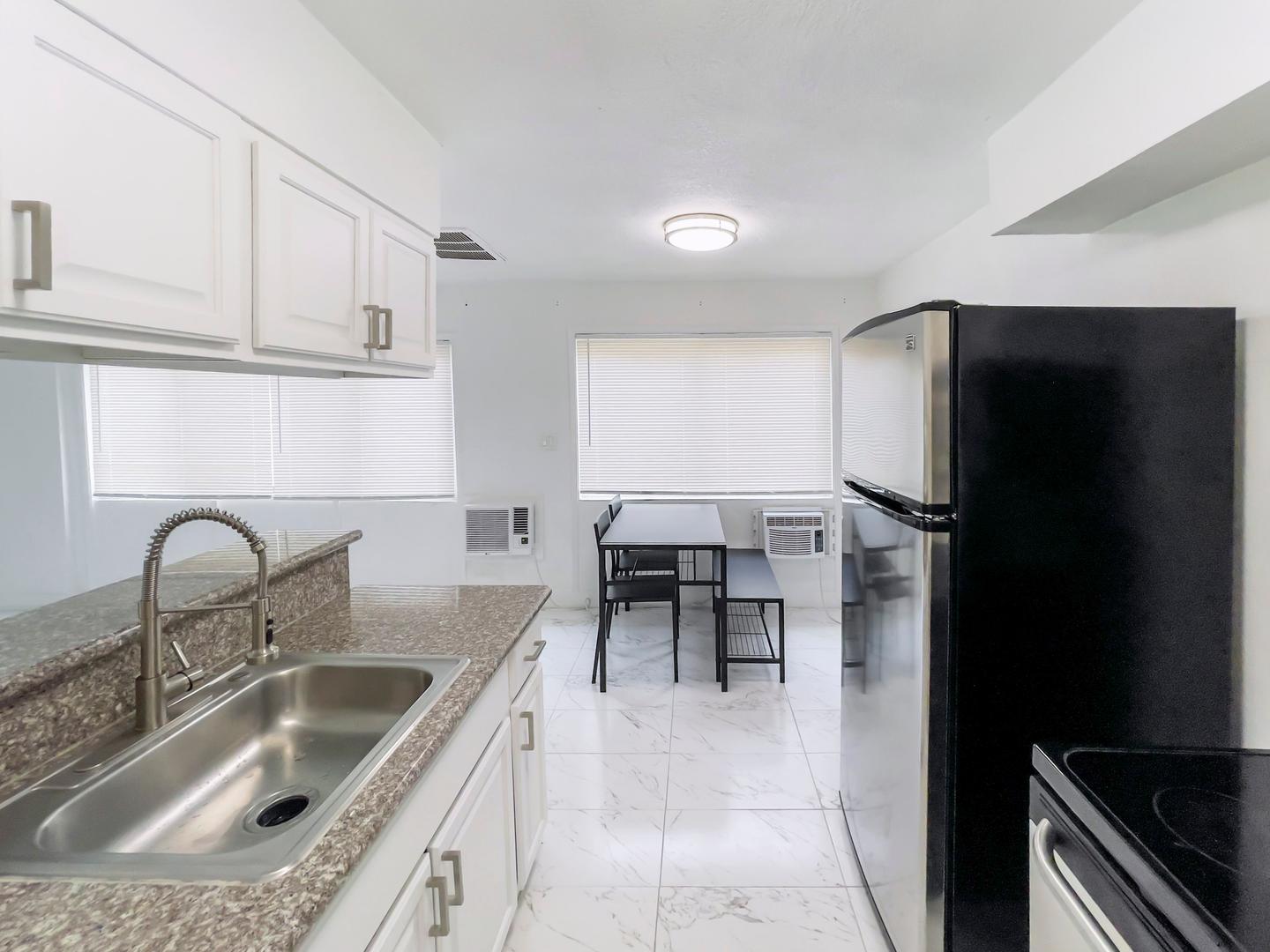 Common spaces including the kitchen