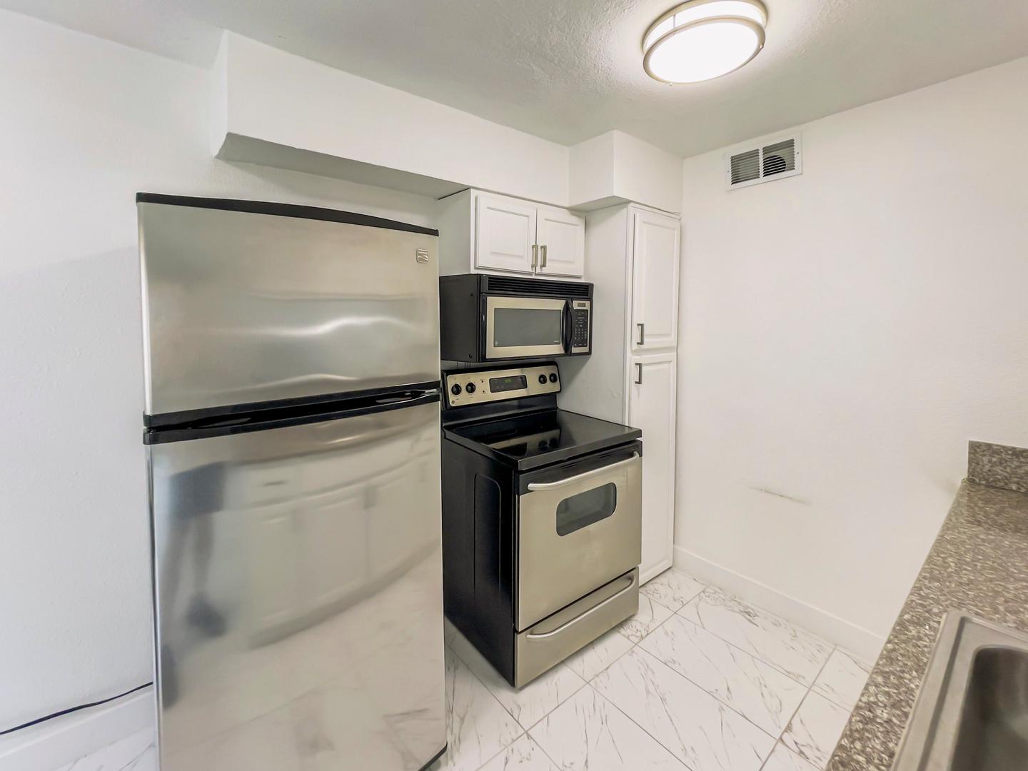 Common spaces including the kitchen
