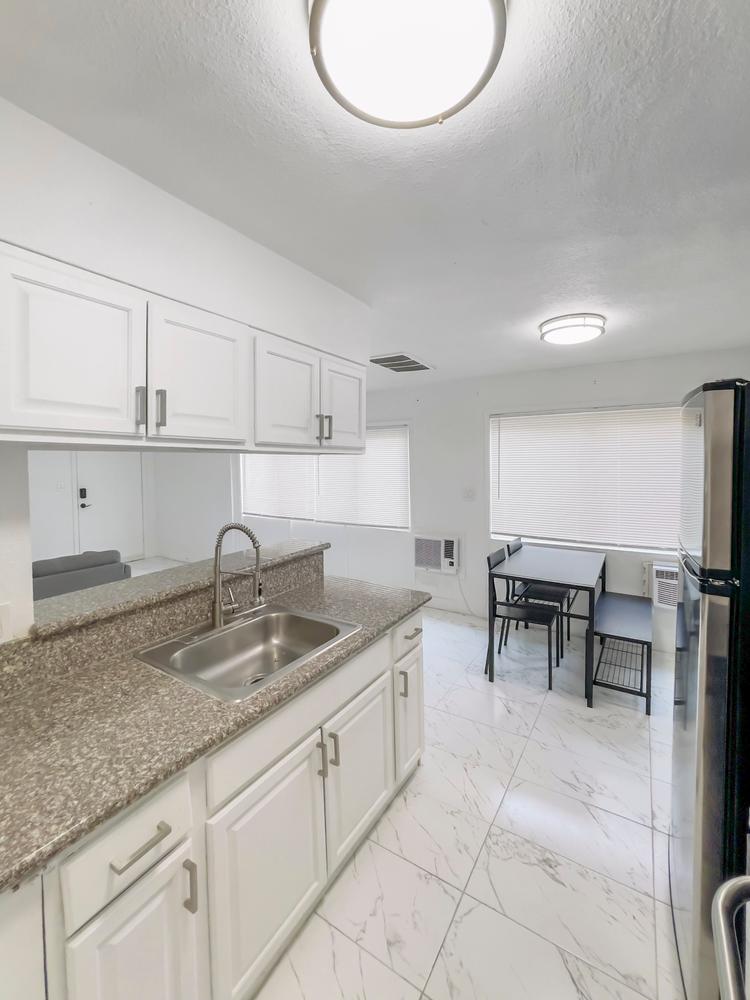 Common spaces including the kitchen