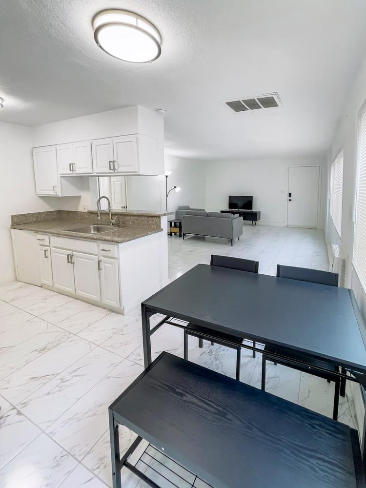 Common spaces including the kitchen