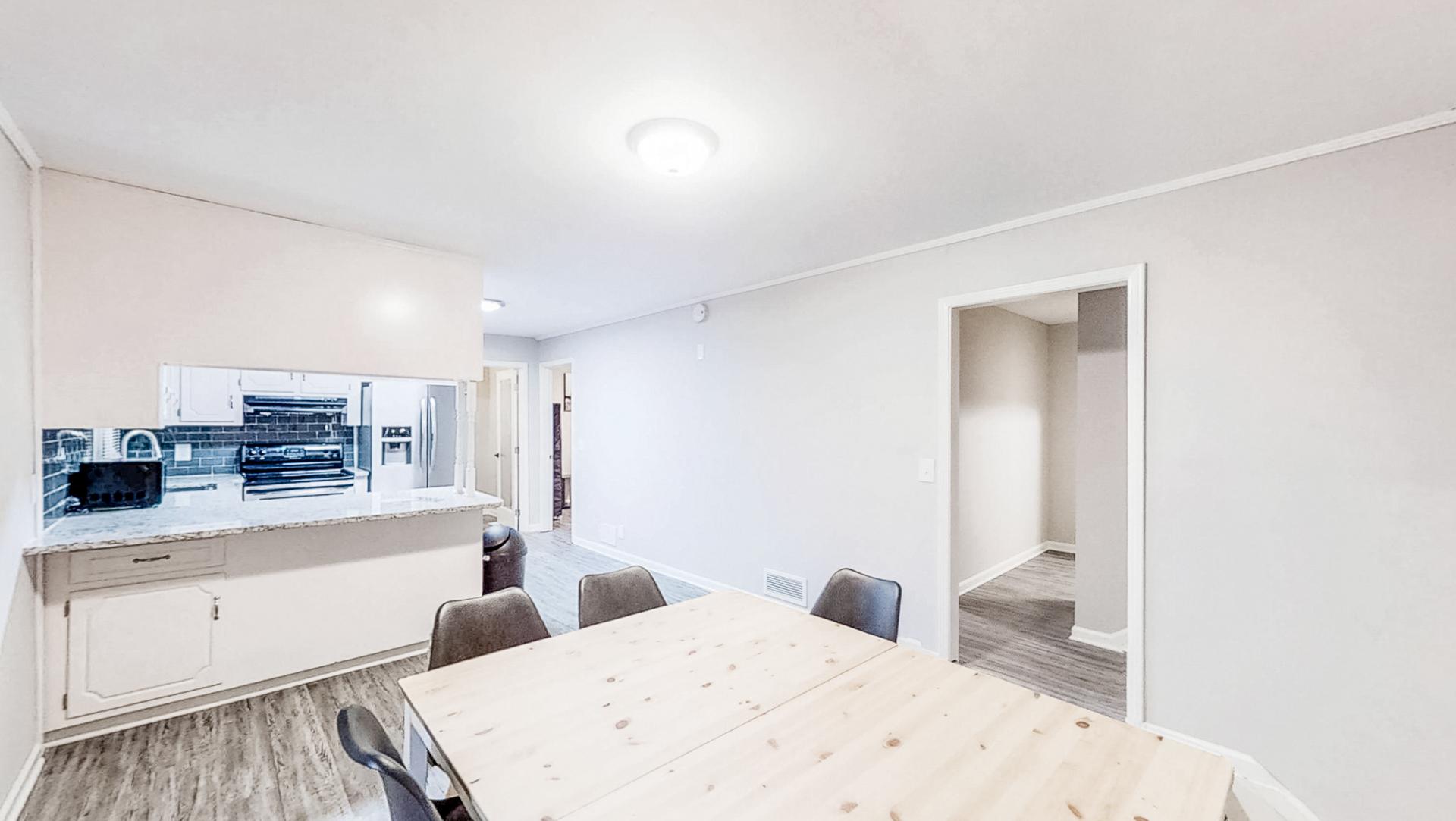 Common spaces including the kitchen