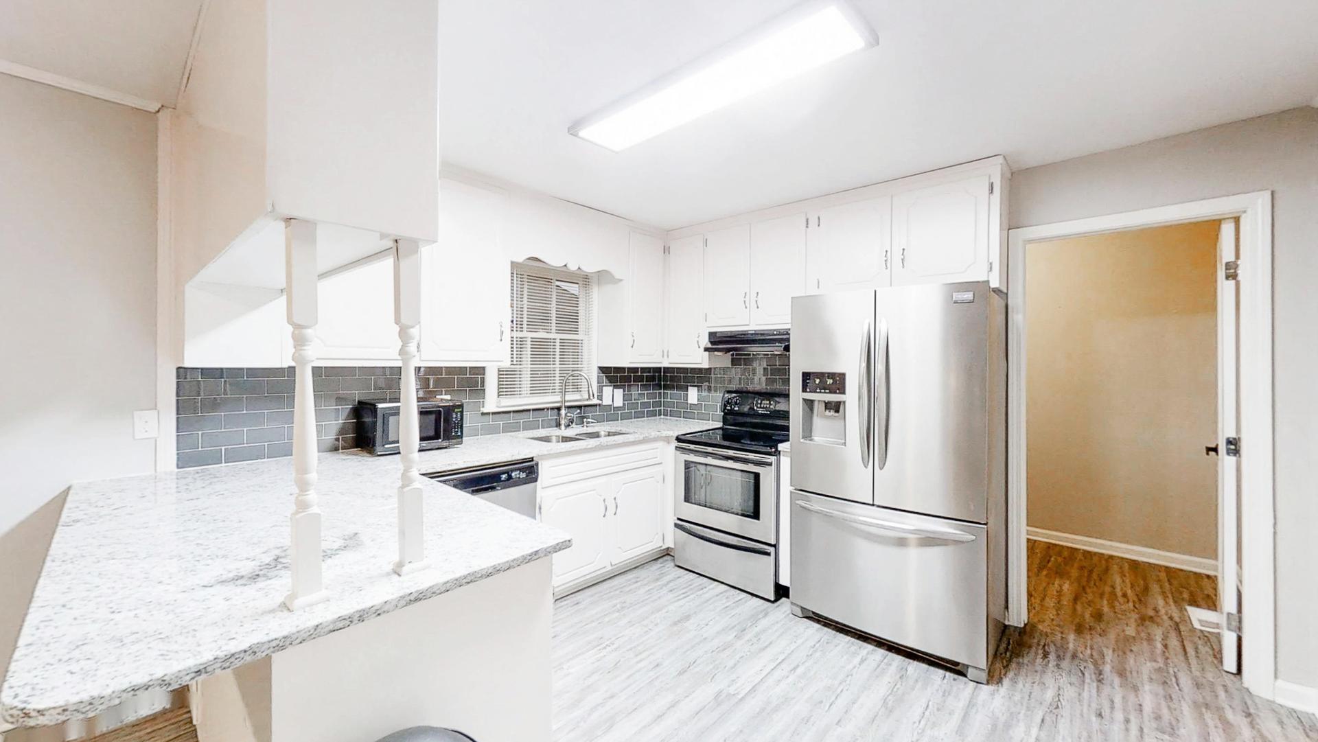 Common spaces including the kitchen
