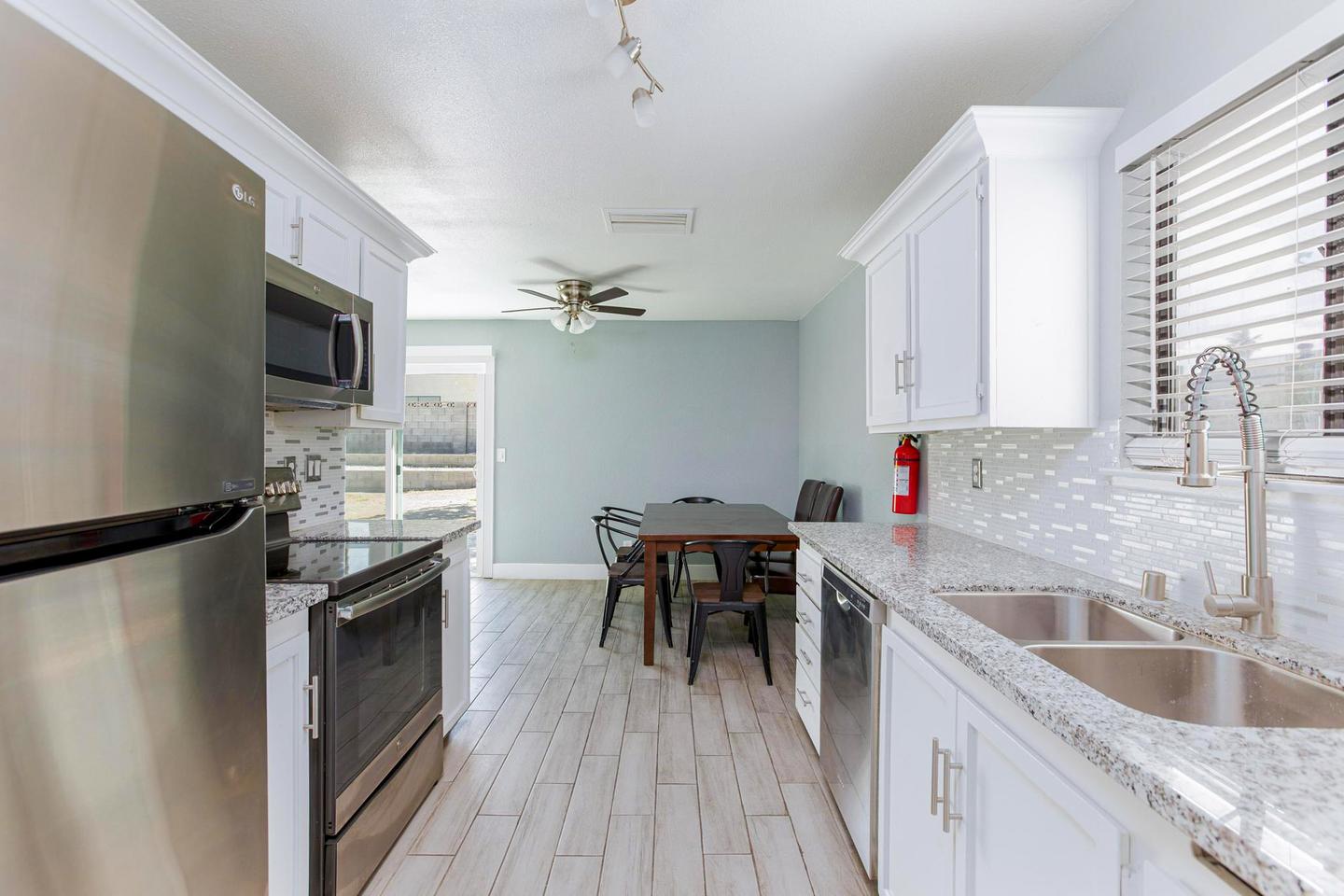 Common spaces including the kitchen