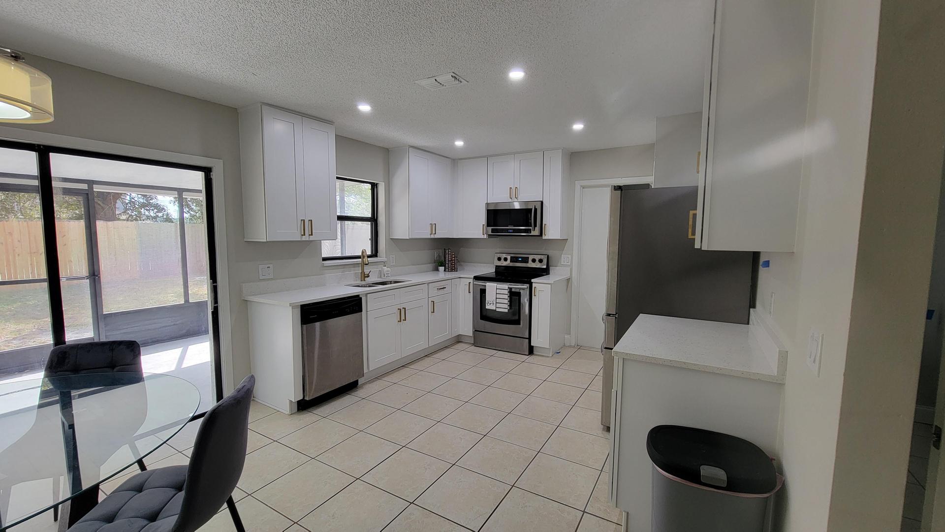 Common spaces including the kitchen
