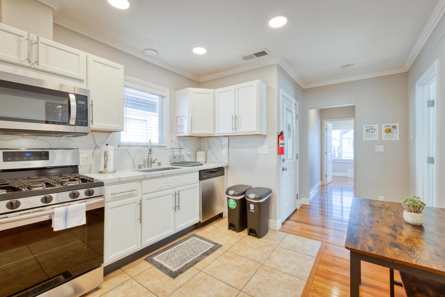 Common spaces including the kitchen