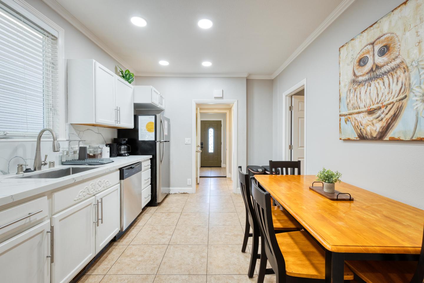 Common spaces including the kitchen