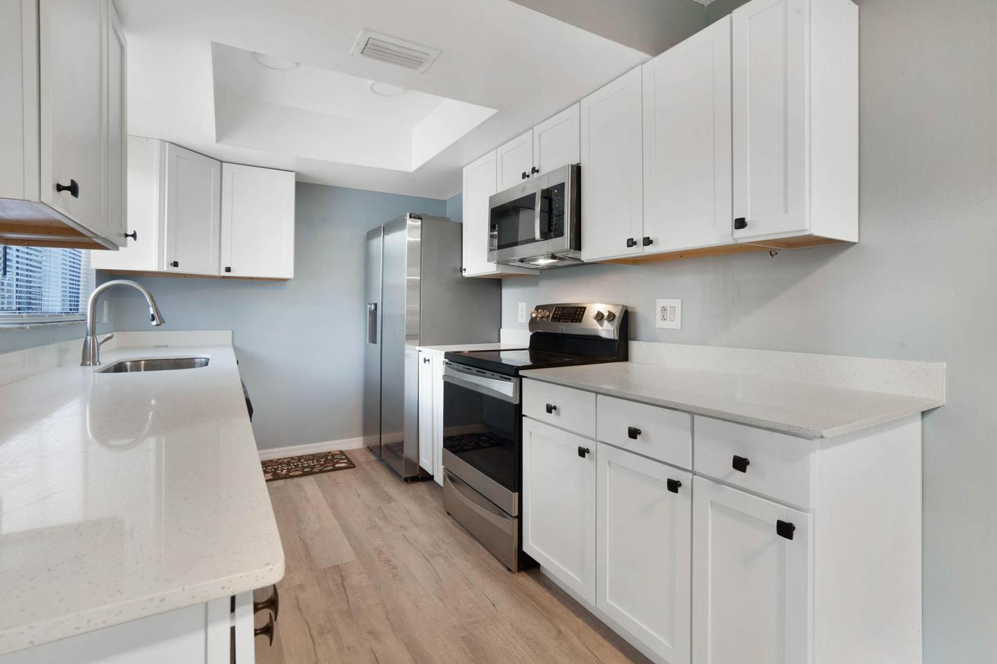 Common spaces including the kitchen
