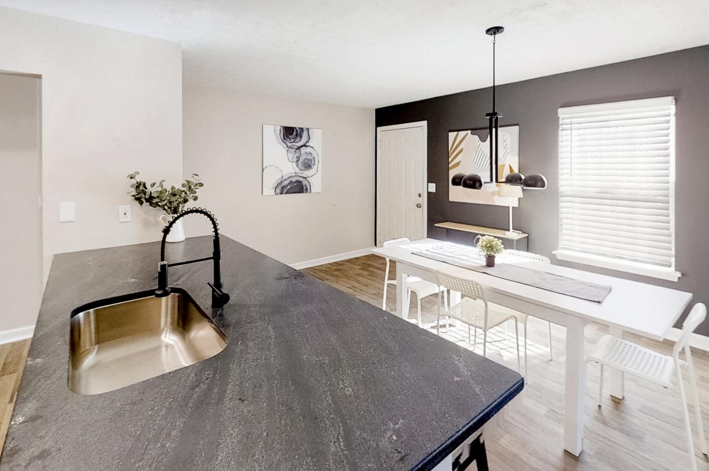Common spaces including the kitchen