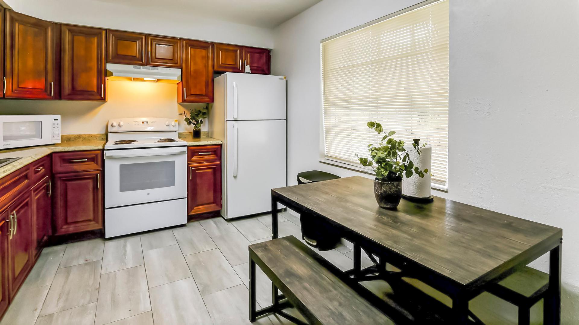 Common spaces including the kitchen
