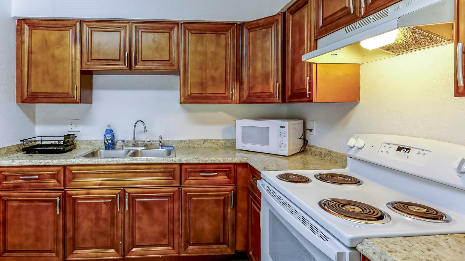 Common spaces including the kitchen