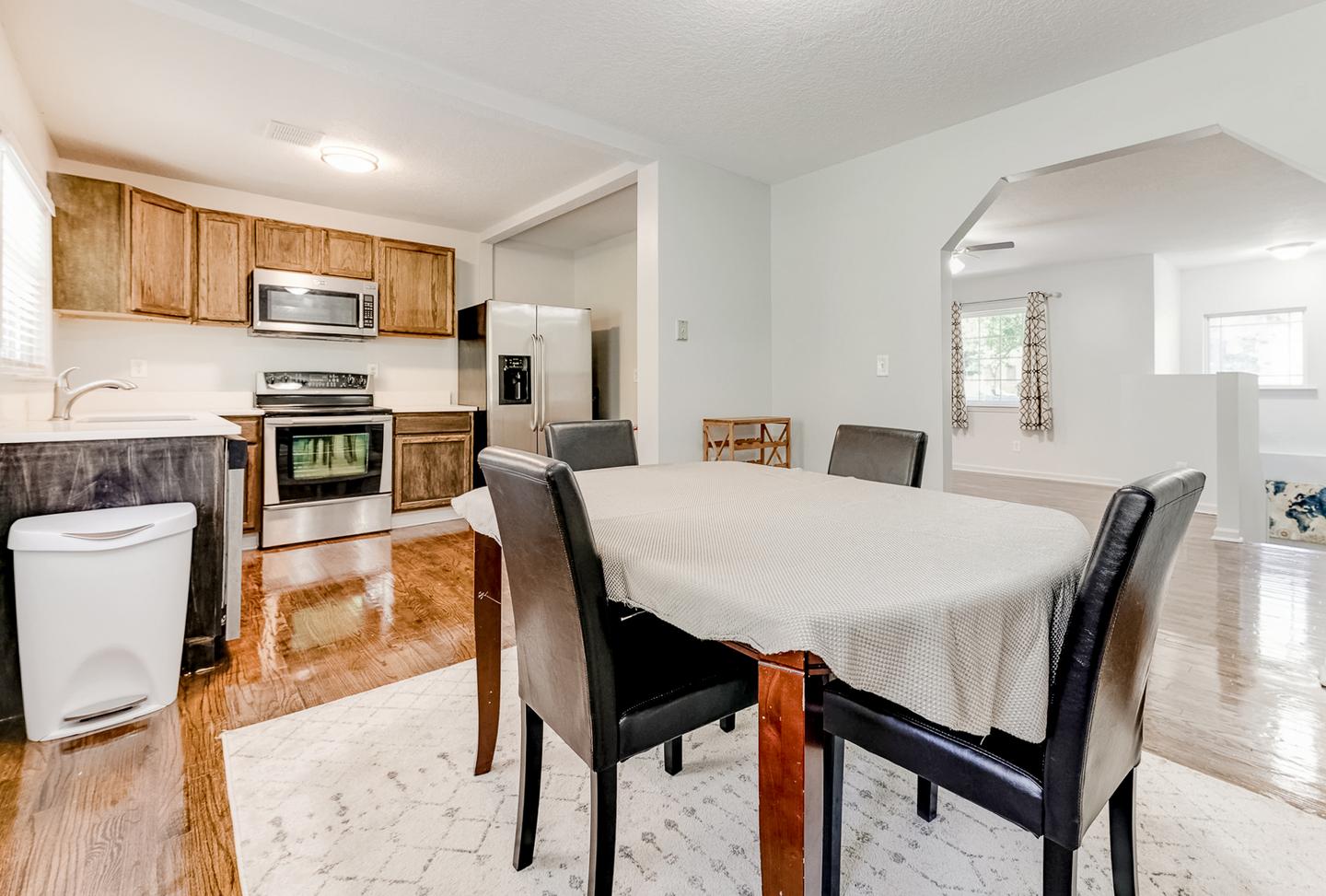 Common spaces including the kitchen