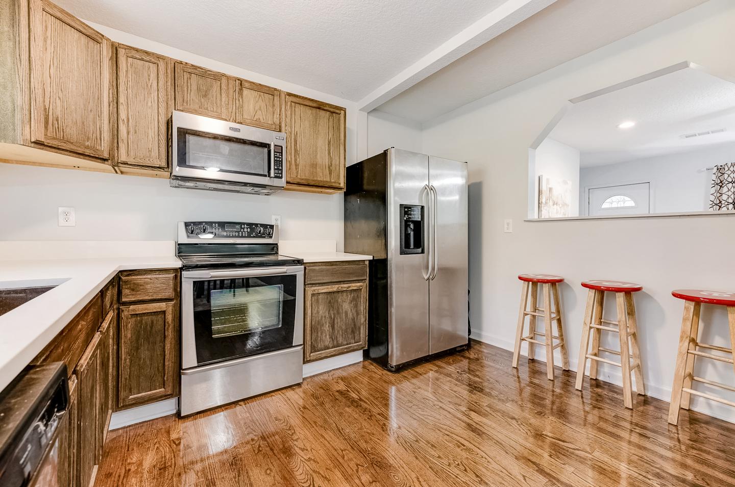 Common spaces including the kitchen