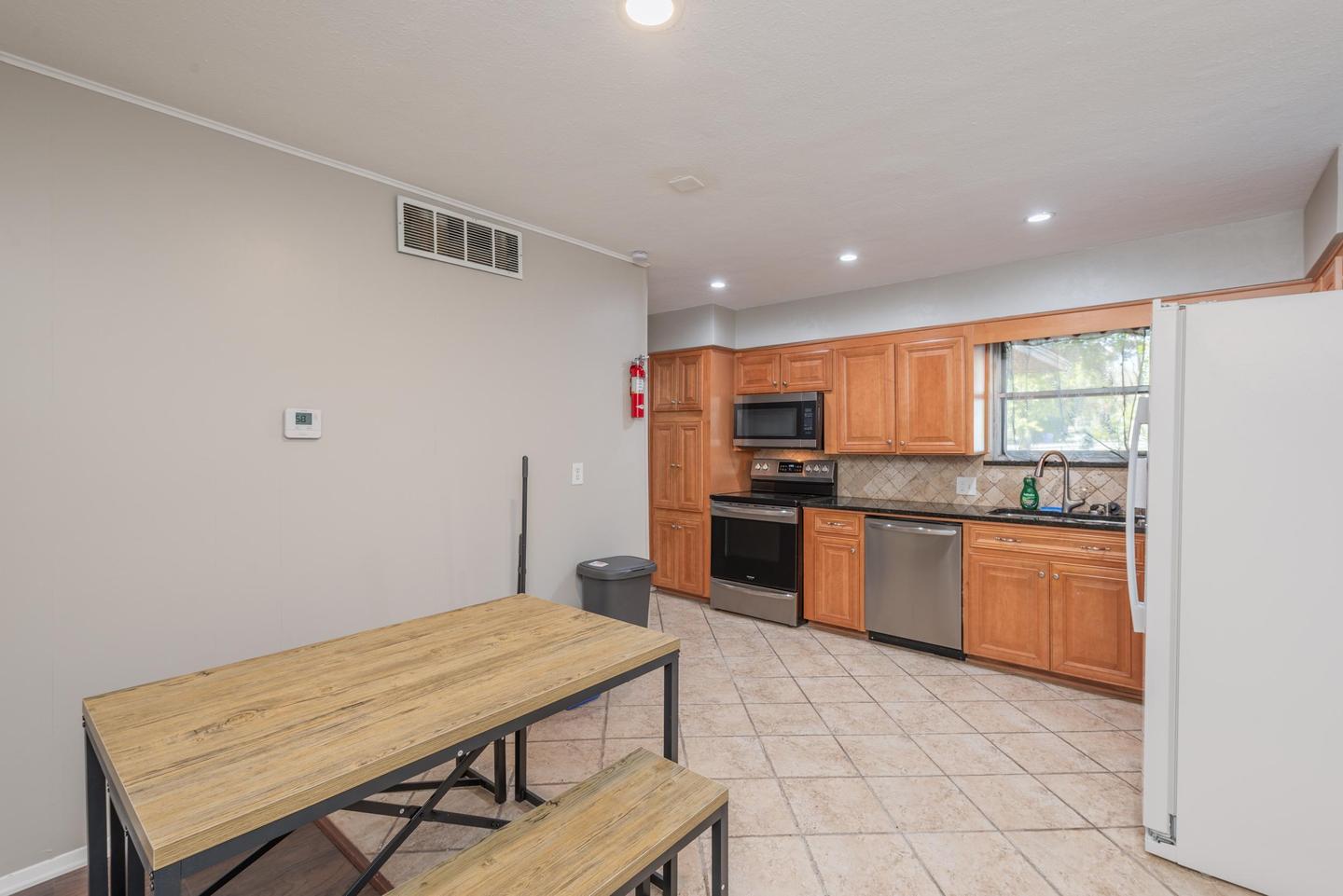 Common spaces including the kitchen