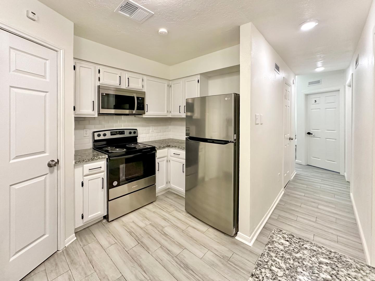 Common spaces including the kitchen