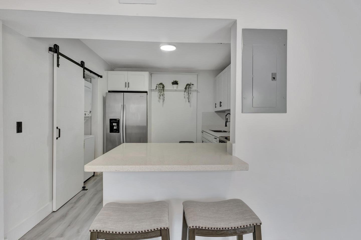 Common spaces including the kitchen