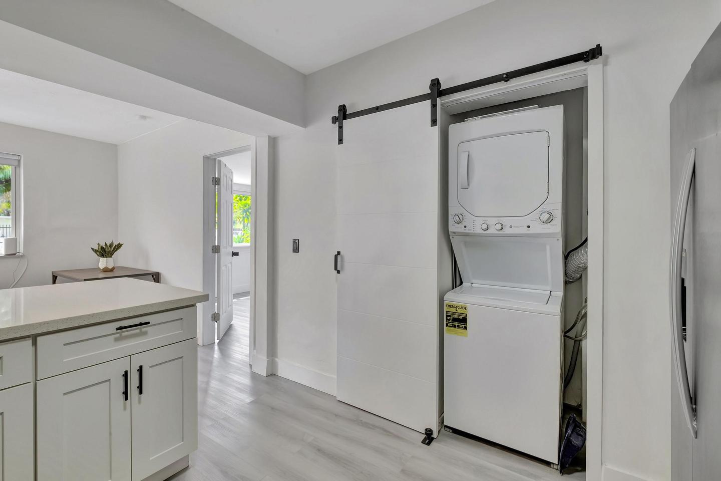 Common spaces including the kitchen