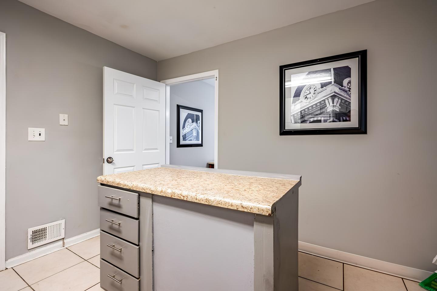 Common spaces including the kitchen