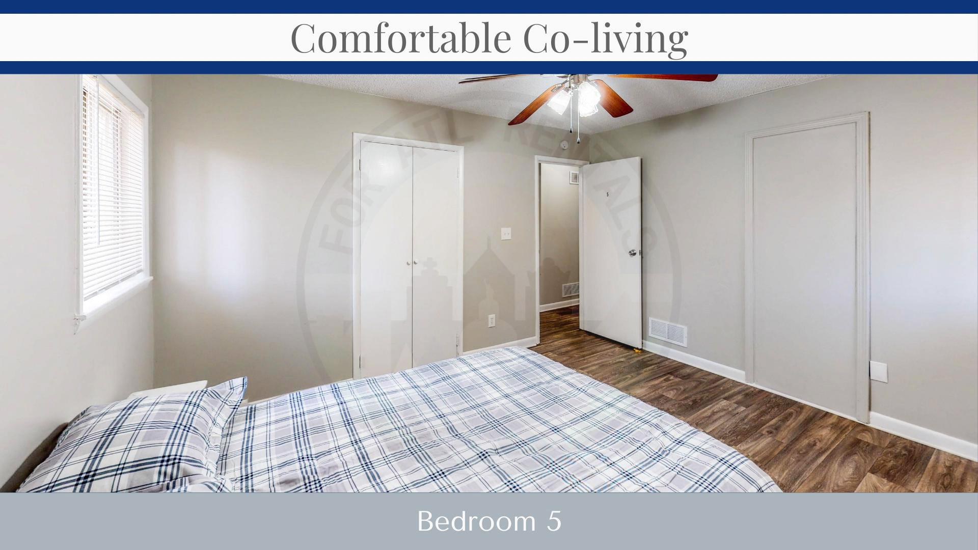 bedroom, detected:ceiling fan, bed
