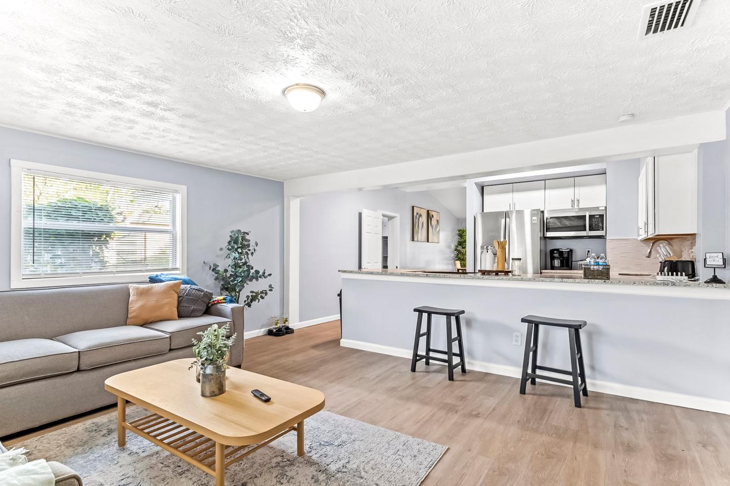 Common spaces including the kitchen