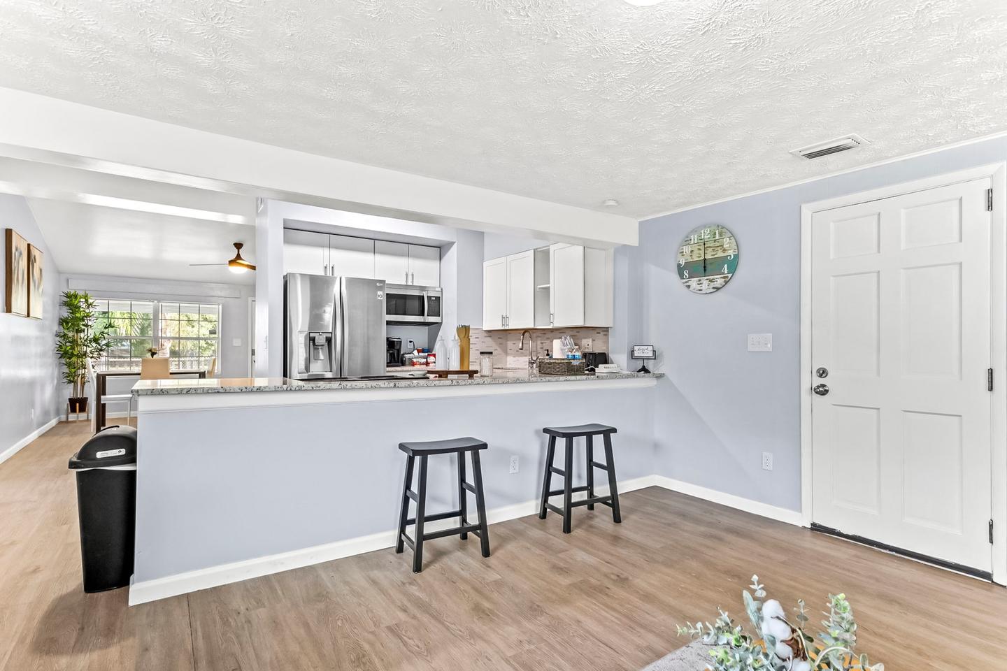 Common spaces including the kitchen