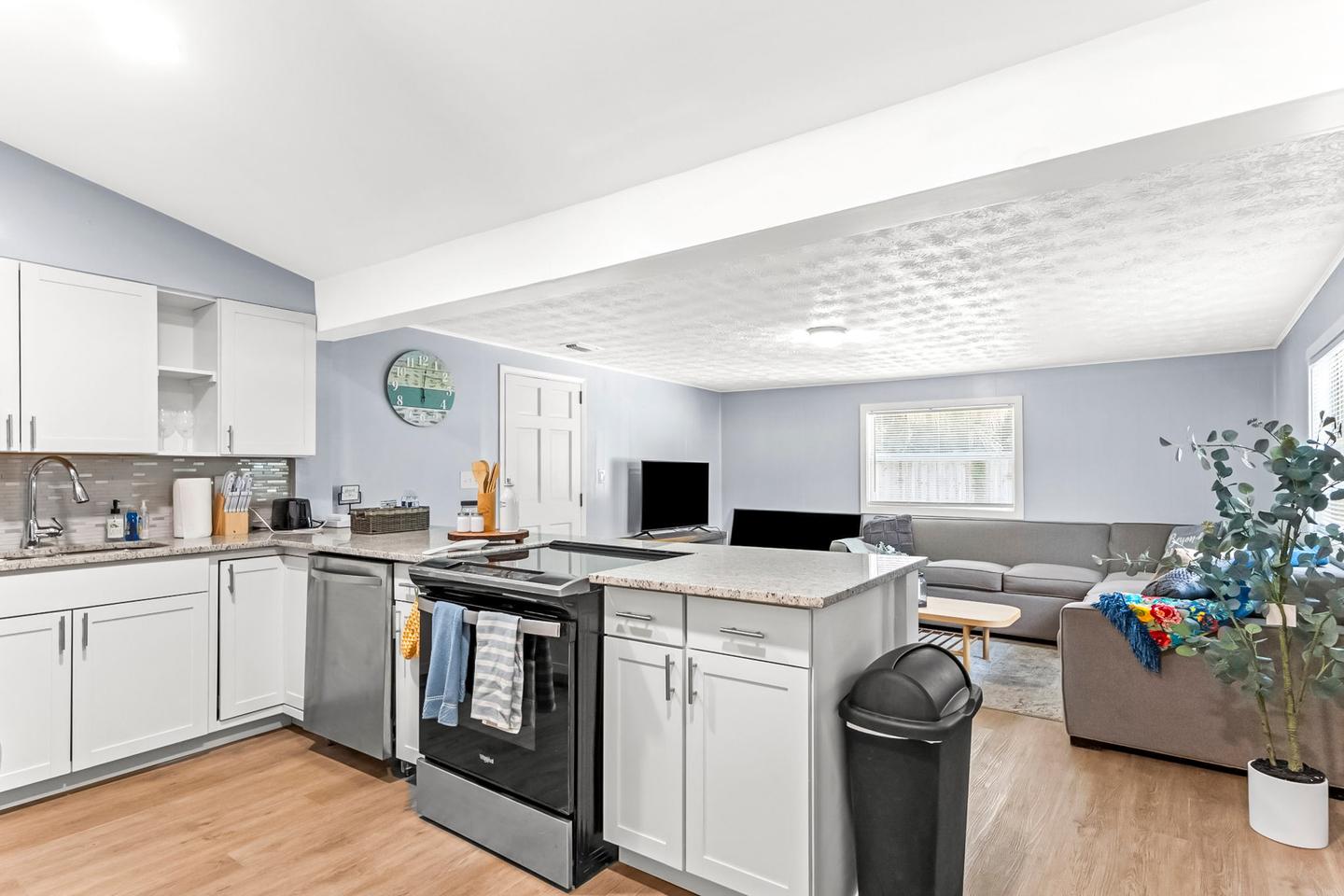 Common spaces including the kitchen