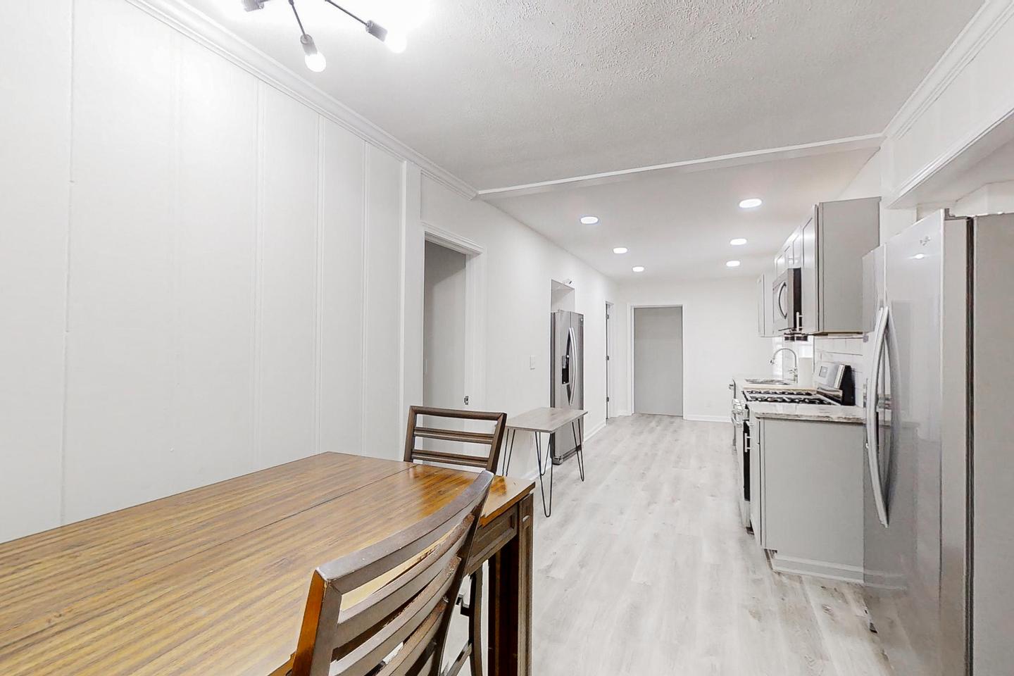 Common spaces including the kitchen