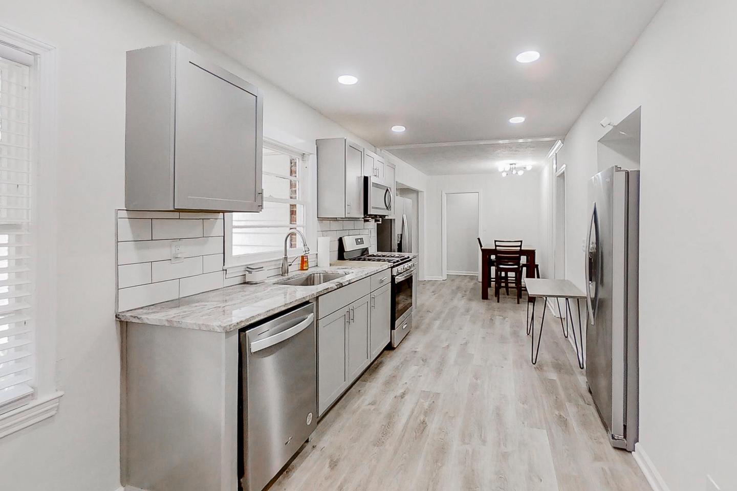 Common spaces including the kitchen