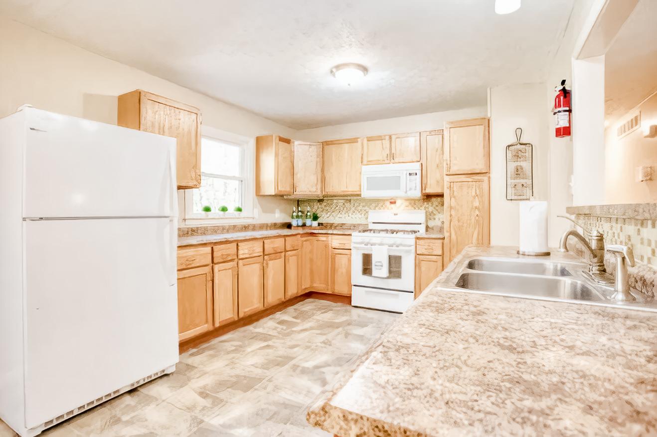 Common spaces including the kitchen