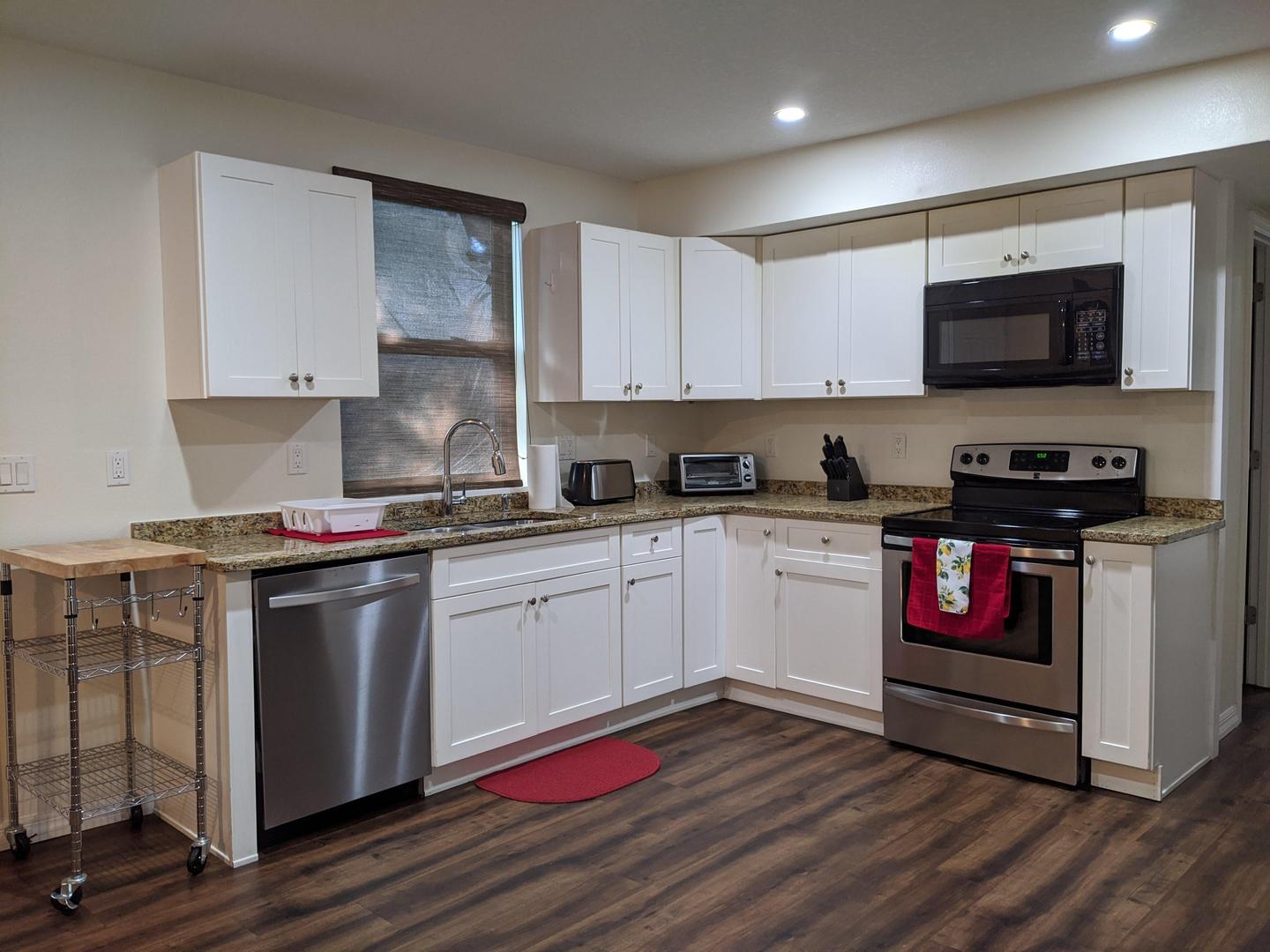 Common spaces including the kitchen
