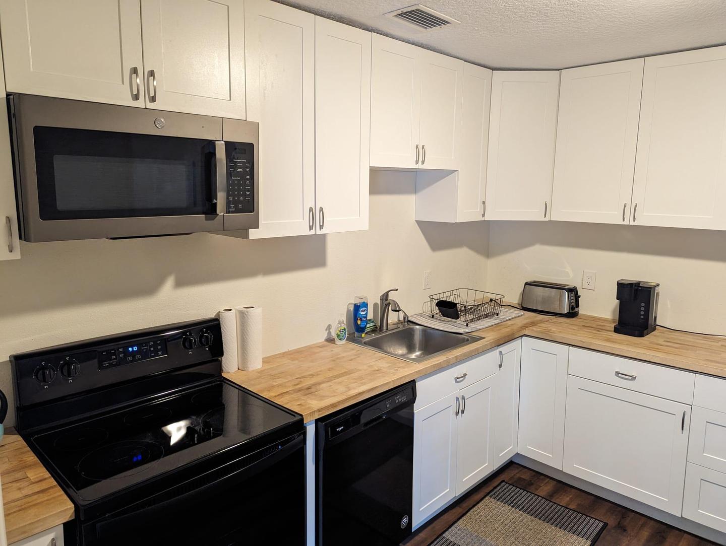 Common spaces including the kitchen