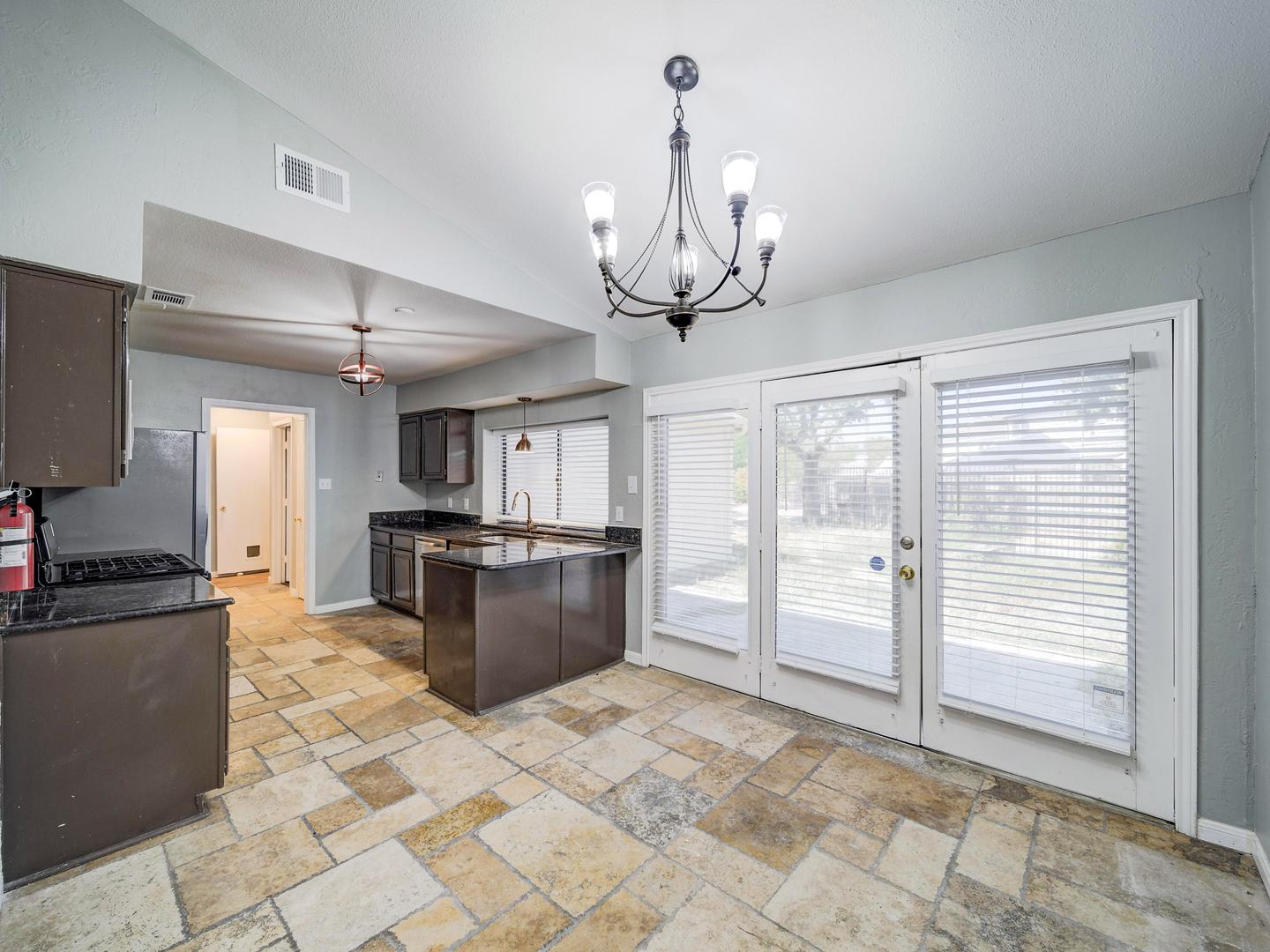 Common spaces including the kitchen