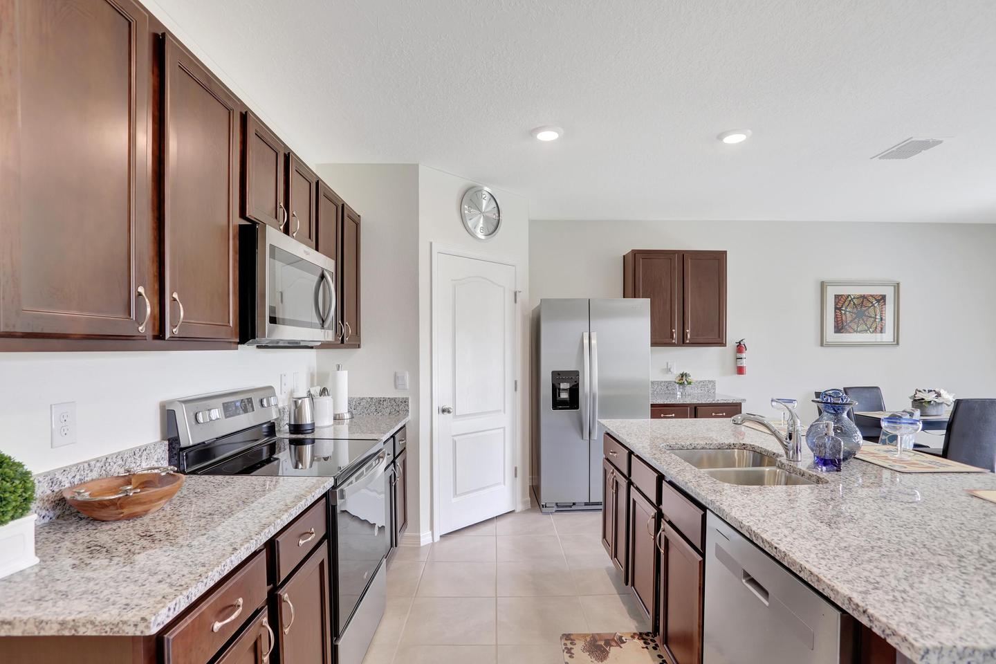 Common spaces including the kitchen
