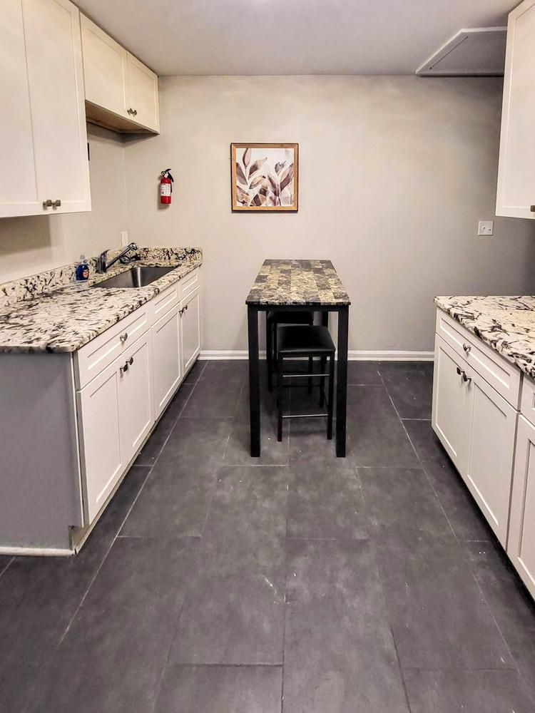 Common spaces including the kitchen