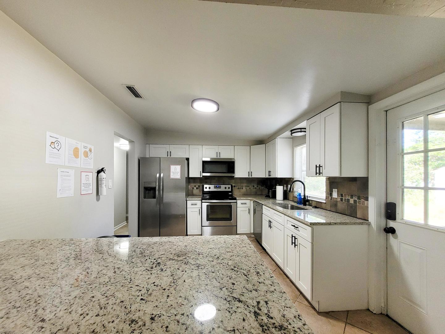 Common spaces including the kitchen