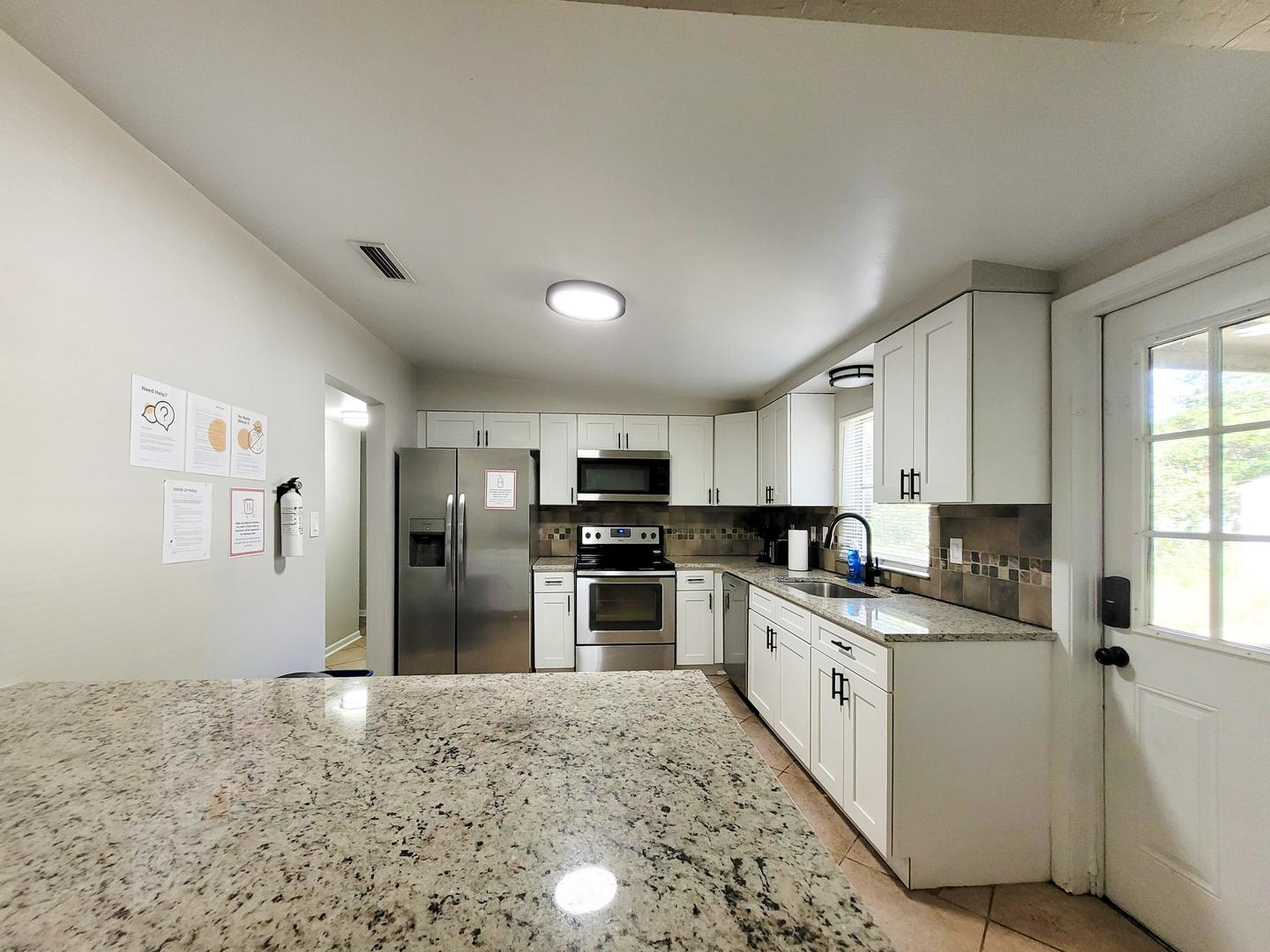 Common spaces including the kitchen